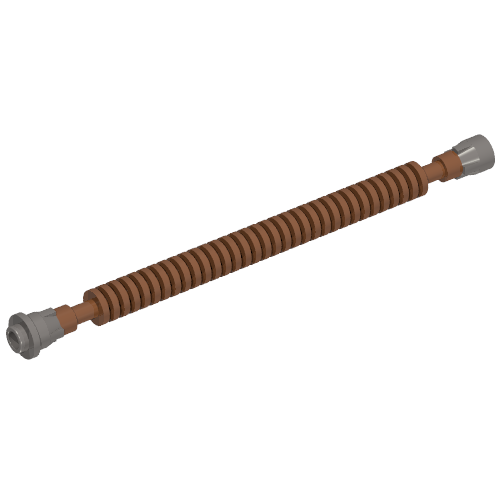 Flexible Ribbed Hose 8mm Ends 12L with Tabbed Dark Bluish Gray Ends (Reddish Brown)