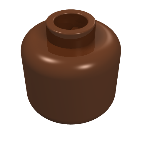 Minifig Head [Plain] [Blocked Open Stud] (Reddish Brown)