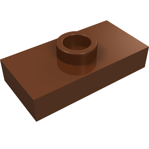 Plate Special 1 x 2 with 1 Stud without Groove (Jumper) (Reddish Brown)
