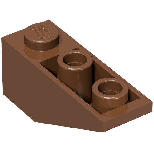 Brick Sloped Inverted 34° 3 x 1 with Internal Stopper (Reddish Brown)