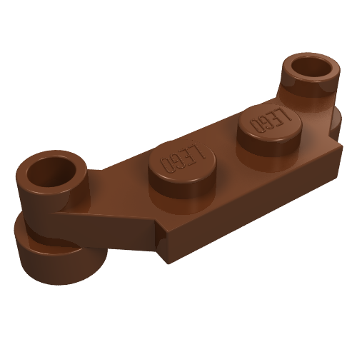 Plate Special 1 x 4 Offset with Bar Holes (Reddish Brown)