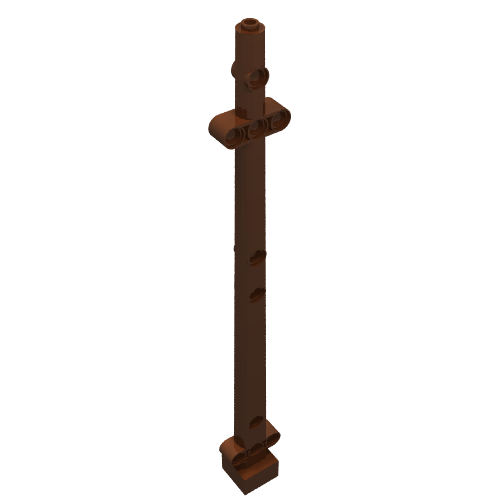 Boat, Mast 2 x 2 x 20 with Holes - Side Aligned x shape Axle Hole, + Orientation (Reddish Brown)