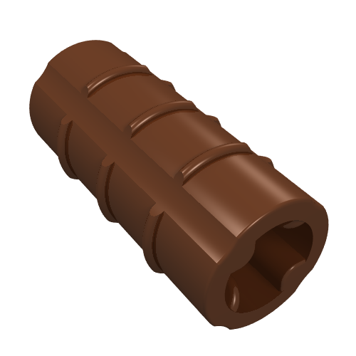 Technic Axle Connector Ridged [with x Hole x Orientation] (Reddish Brown)