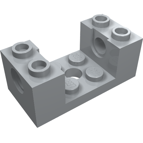 Brick Special 2 x 4 x 1 1/3 with Pin Holes and 2 x 2 Recessed (Light Bluish Gray)