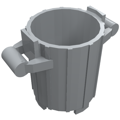 Trash Can with 2 Cover Holders (Light Bluish Gray)