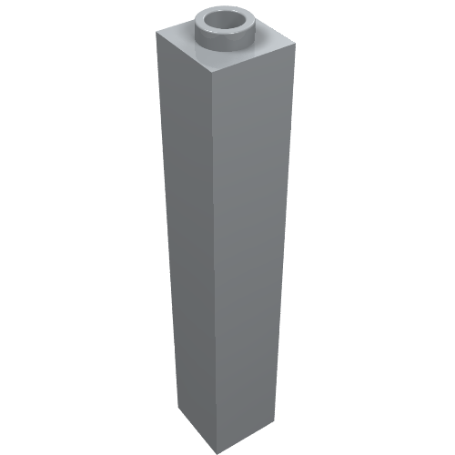 Brick 1 x 1 x 5 with Blocked Open or Hollow Stud (Light Bluish Gray)