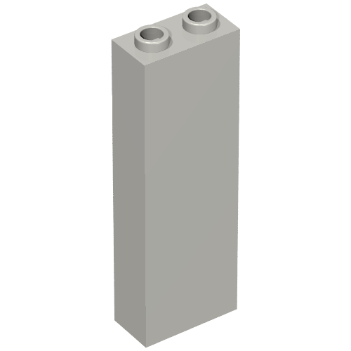 Brick 1 x 2 x 5 with Blocked Open Studs and Bottom Stud Holder with Asymmetric Ridges (Light Bluish Gray)