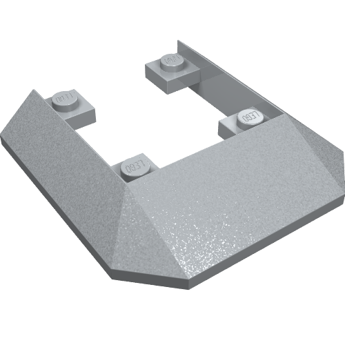 Brick Wedged, Sloped 45° 6 x 6 Double / 33° [Train Roof End] (Light Bluish Gray)