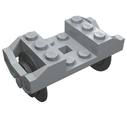 Wheel Holder, Train with Wheels [Complete Assembly] (Light Bluish Gray)