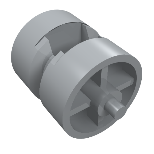 Wheel Centre Wide with Stub Axles [Tricycle] (Light Bluish Gray)