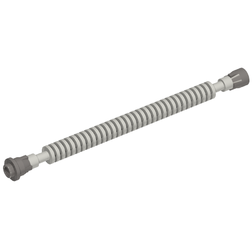 Flexible Ribbed Hose 8mm Ends 12L with Tabbed Dark Bluish Gray Ends (Light Bluish Gray)