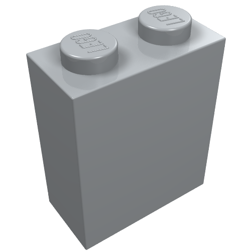 Brick 1 x 2 x 2 with Inside Axle Holder (Light Bluish Gray)