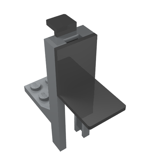 Forklift Mast and Carriage 2 x 2 Plate and Black Fork (Complete Assembly) (Light Bluish Gray)