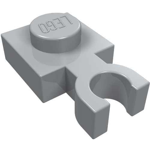 Plate Special 1 x 1 with Clip Vertical [Thin U Clip] (Light Bluish Gray)