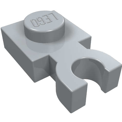 Plate Special 1 x 1 with Clip Vertical [Thick U Clip] (Light Bluish Gray)