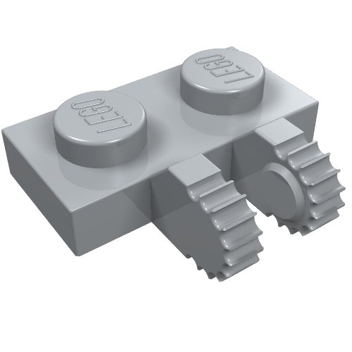 Hinge Plate 1 x 2 Locking with 2 Fingers on Side, 9 Teeth (Light Bluish Gray)