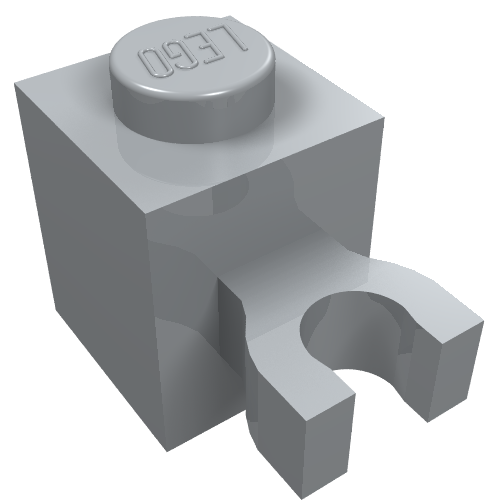 Brick Special 1 x 1 with Clip Vertical [Thick U Clip, Solid Stud] (Light Bluish Gray)