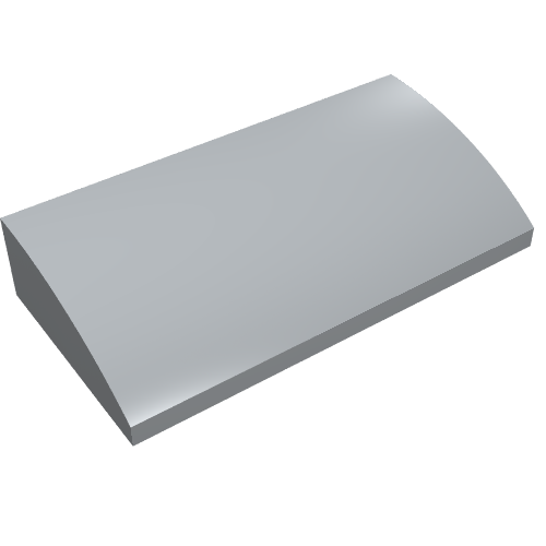 Brick Curved 2 x 4 x 2/3 No Studs [No Bottom Tubes] (Light Bluish Gray)