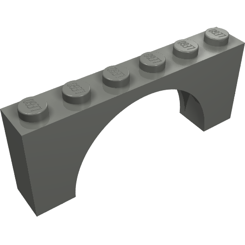 Brick Arch 1 x 6 x 2 - Very Thin Top without Reinforced Underside (Dark Bluish Gray)