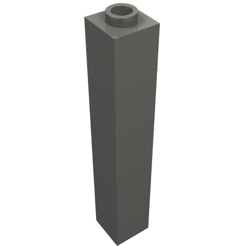 Brick 1 x 1 x 5 with Blocked Open or Hollow Stud (Dark Bluish Gray)