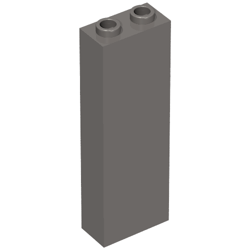 Brick 1 x 2 x 5 with Blocked Open Studs and Bottom Stud Holder with Asymmetric Ridges (Dark Bluish Gray)