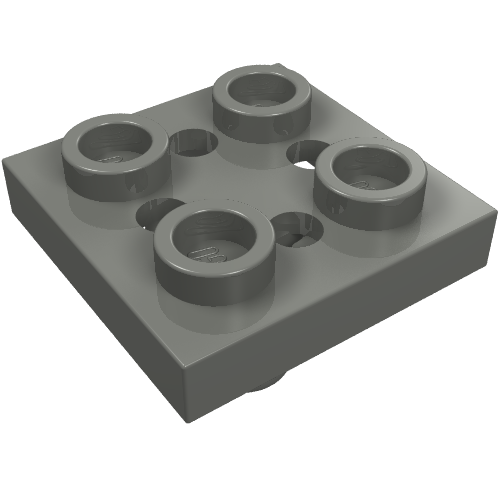 Plate Special 2 x 2 with Pin on Bottom, Small Holes in Plate and Rotational Locking Fingers on Underside (Dark Bluish Gray)