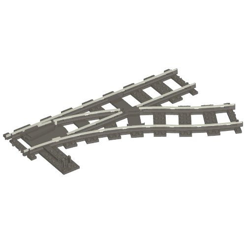 Vehicle Track, Train, 9V Switch Point Right (Dark Bluish Gray)