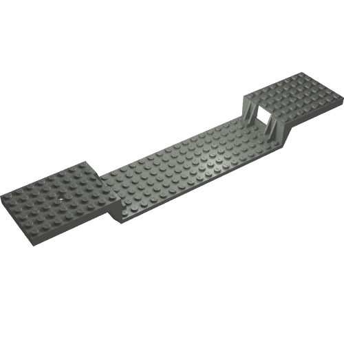 Vehicle Base, Train 6 x 34 Split-Level with Bottom Tubes (Dark Bluish Gray)