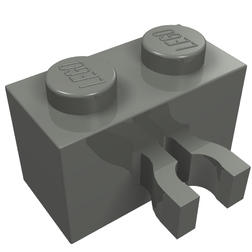 Brick Special 1 x 2 with Vertical Clip [Thick U Clip] (Dark Bluish Gray)