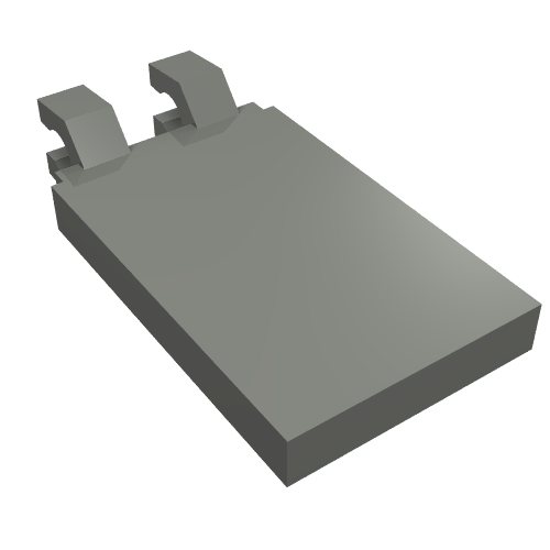 Tile Special 2 x 3 with 2 Clips [Angled Clips] (Dark Bluish Gray)