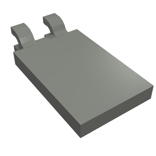 Tile Special 2 x 3 with 2 Clips [Thick U Clips] (Dark Bluish Gray)