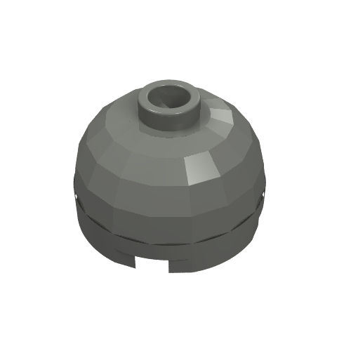 Brick Round 2 x 2 Dome Top, Blocked Open Stud, Bottom Axle Holder (Dark Bluish Gray)