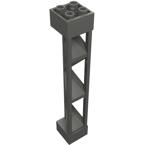 Support 2 x 2 x 10 Girder Triangular Vertical - Type 1 - Solid Top, 3 Posts (Dark Bluish Gray)