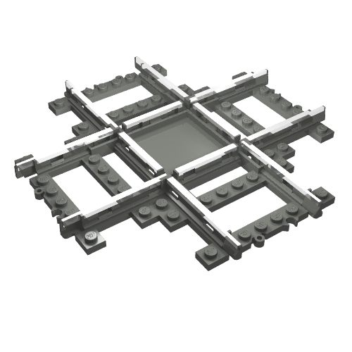 Vehicle Track, Train, 9V Crossing (Dark Bluish Gray)