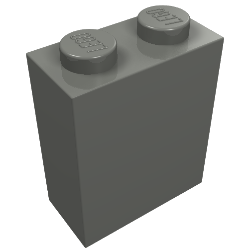 Brick 1 x 2 x 2 with Inside Axle Holder (Dark Bluish Gray)