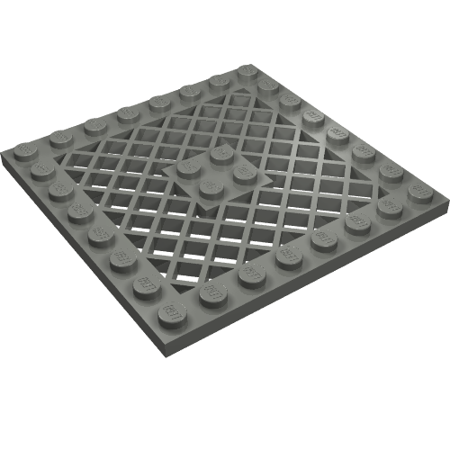 Plate Special 8 x 8 with Grille [No Hole in Center] (Dark Bluish Gray)