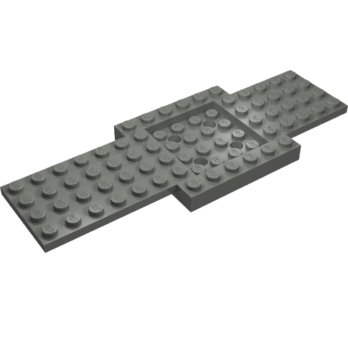 Vehicle Base 6 x 16 x 2/3 with 4 x 4 Recessed Center (Dark Bluish Gray)
