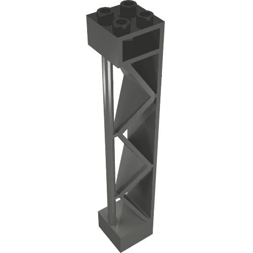 Support 2 x 2 x 10 Girder Triangular Vertical - Type 2 - Open Side Top, 1 Post & 1 Panel (Dark Bluish Gray)