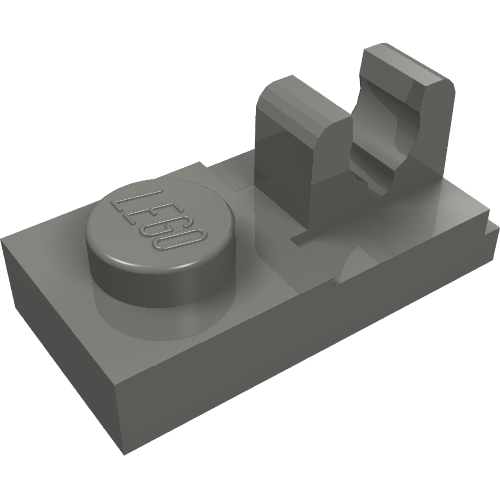 Plate Special 1 x 2, Top Clip [Split] (Dark Bluish Gray)