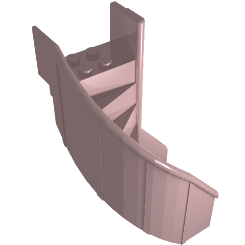 Stairs 6 x 6 x 9 1/3 Curved Enclosed (Light Pink)