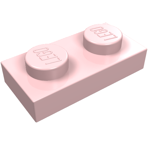 Plate 1 x 2 (Light Pink)