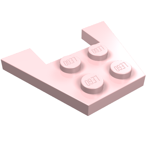 Wedge Plate 3 x 4 without Stud Notches (Light Pink)