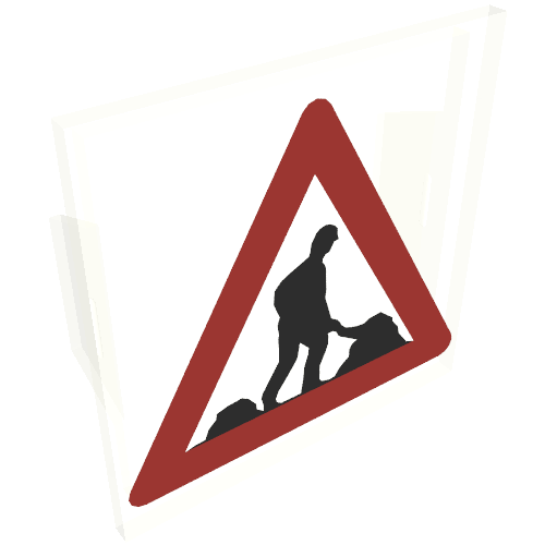 Light Sign 2 x 2 Clip on Back with Men Working Print (Milky White)