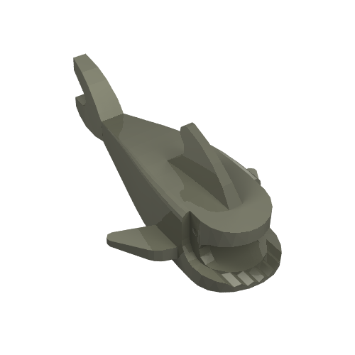 Animal Body Part, Shark Body, without Bottom Tube (Dark Gray)