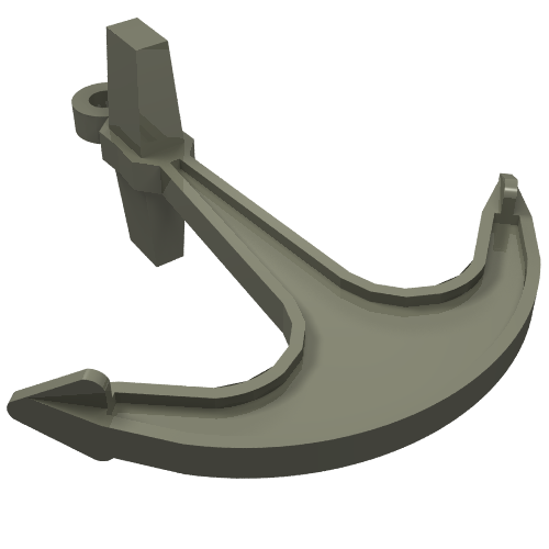 Boat, Anchor - Single Top Hole (Dark Gray)