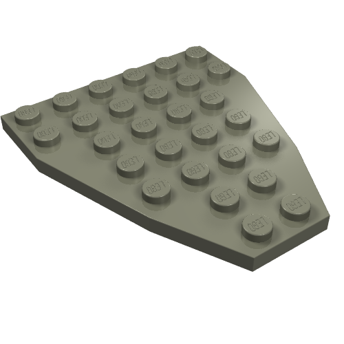 Wedge Plate 7 x 6 Boat Bow without Stud Notches (Dark Gray)