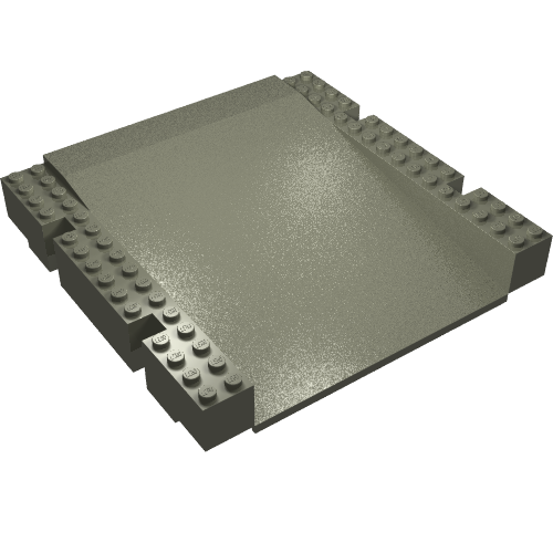 Baseplate Raised 16 x 16 x 2 1/3 Ramp (Dark Gray)