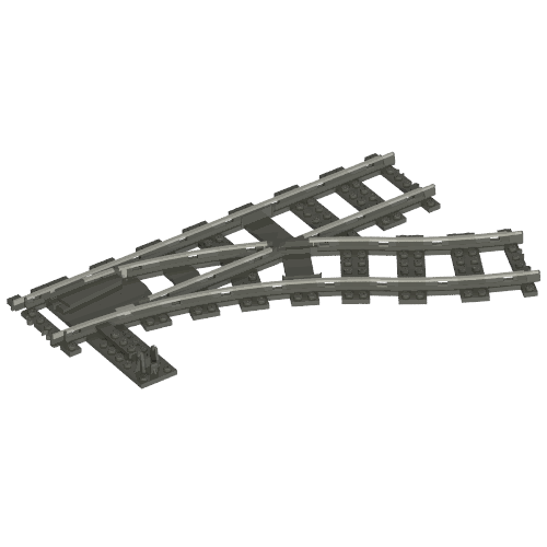 Vehicle Track, Train, 9V Switch Point Right (Dark Gray)
