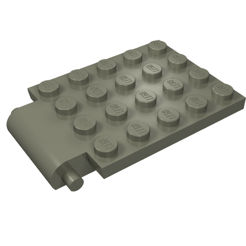 Plate Special 4 x 6 x 2/3 with Trap Door Hinge (Dark Gray)