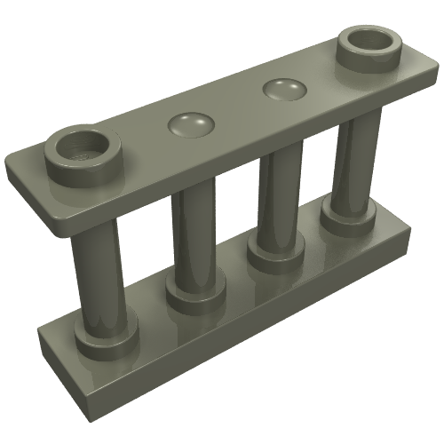 Fence Spindled 1 x 4 x 2 [2 Top Studs] (Dark Gray)